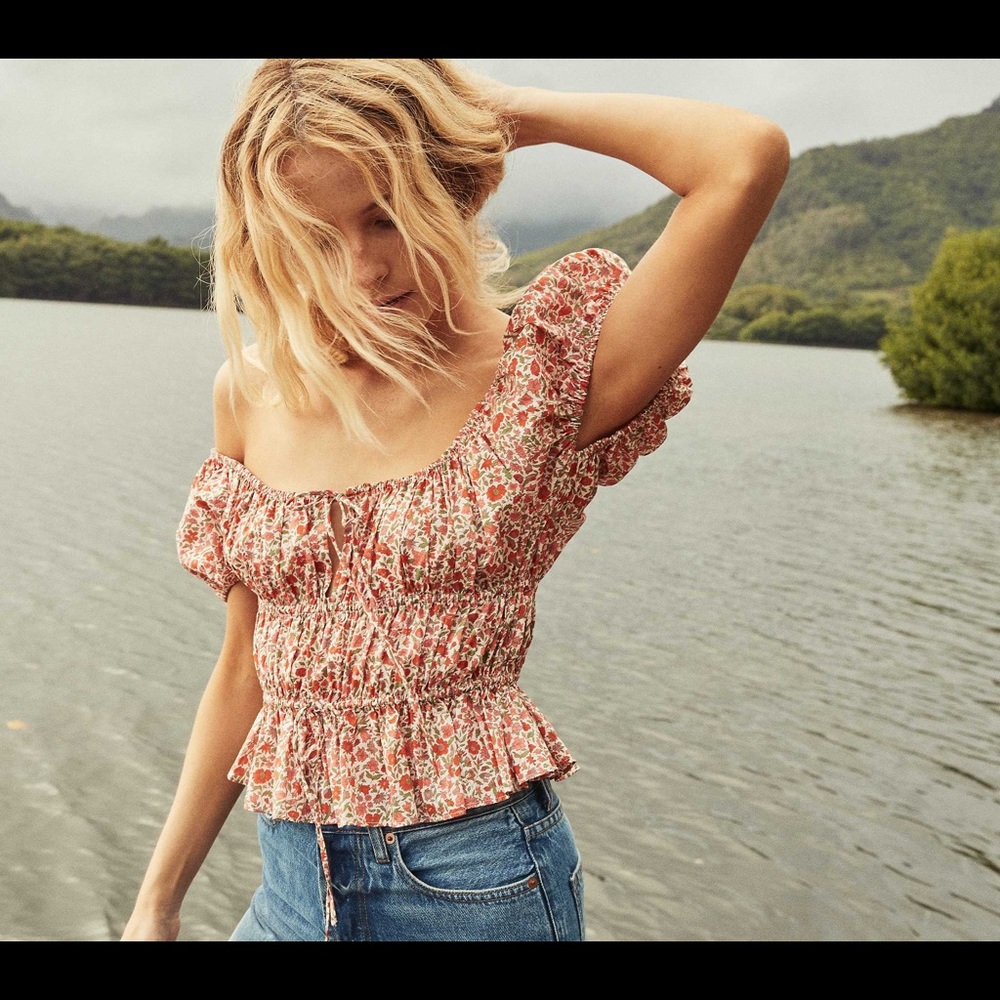 DOEN ADIE TOP - POPPY FLORAL - XS - LIBERTY FABRIC - SOLD OUT